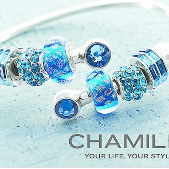 Chamilia Splendor bead turquoise blue Swarovski - Picture 5 of 6